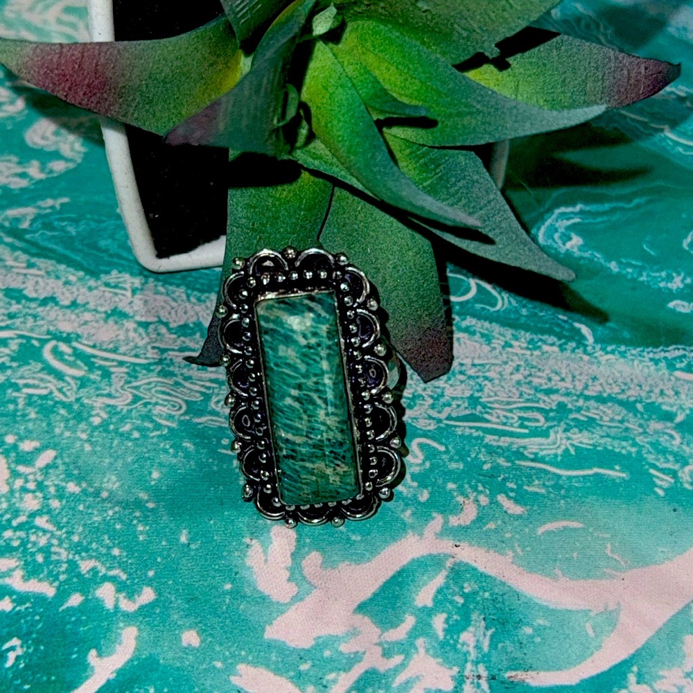 Silver Amazonite Ring - image 1